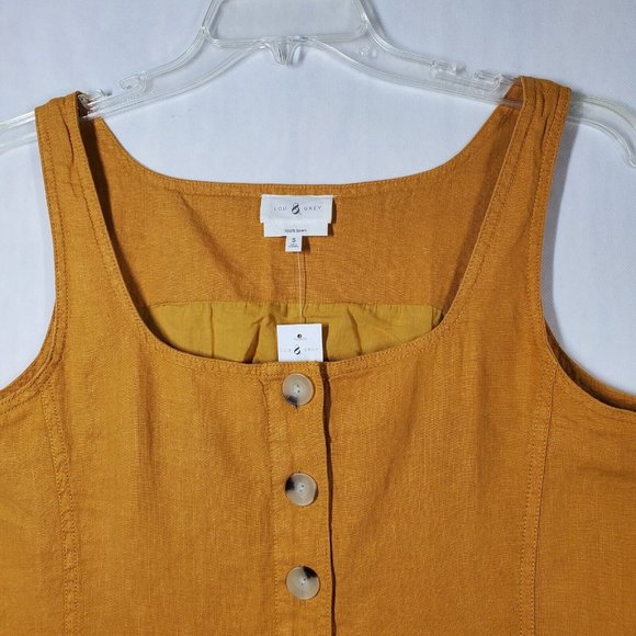 LOFT Lou & Grey Dress Linen Tank Golden Maple Size Small 38" bust NWT - Picture 8 of 14